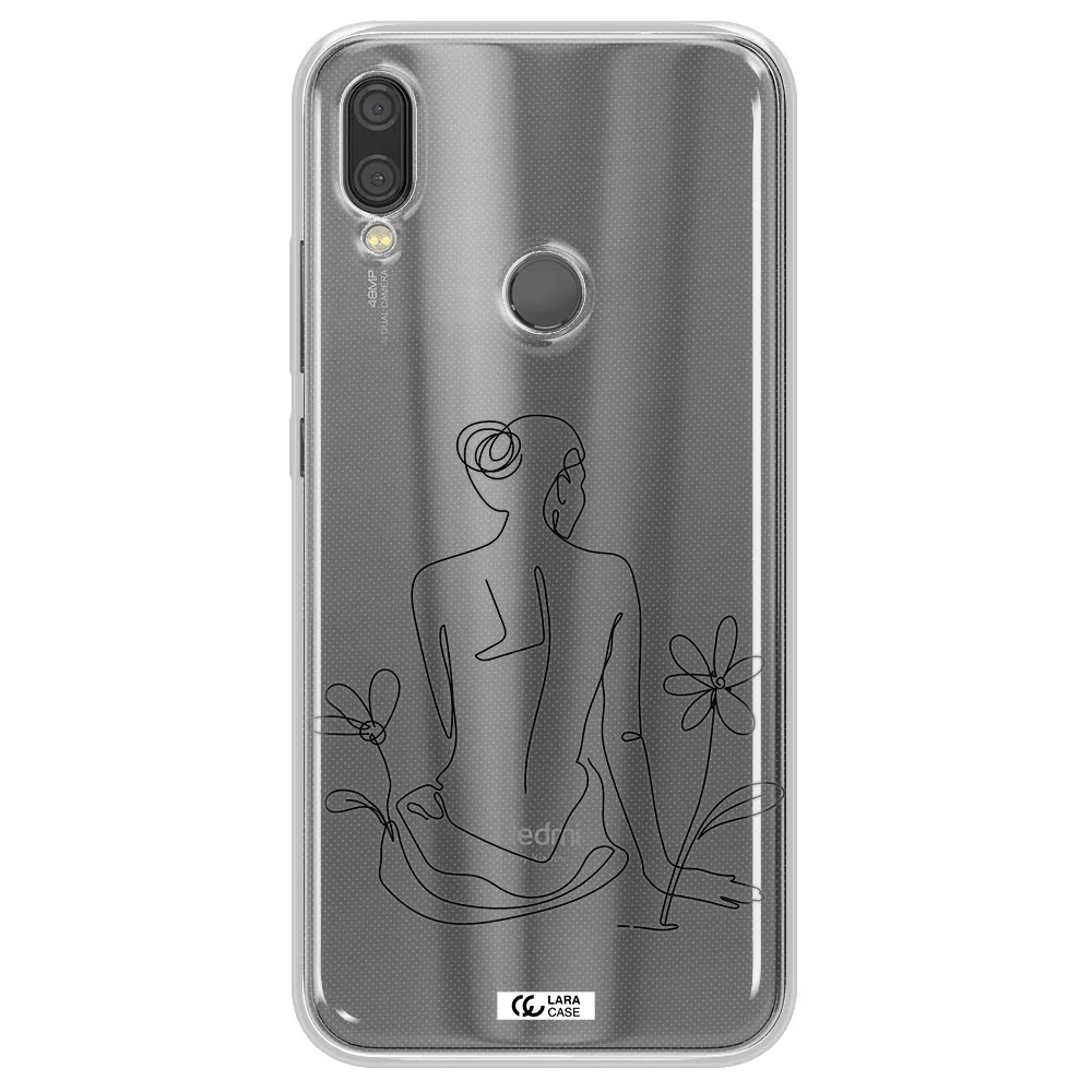 a woman sitting on a flower Xiaomi Redmi Note 7 Clear TPU Case