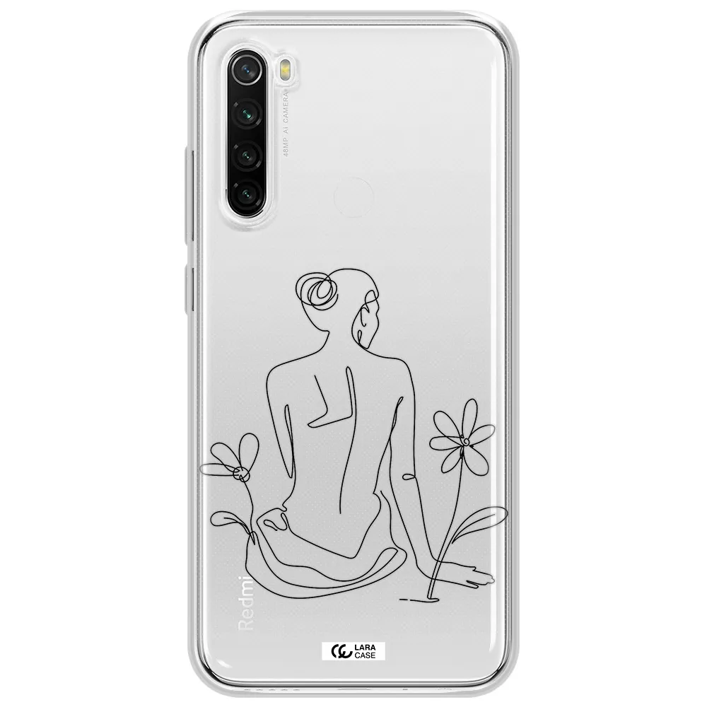 A Woman Sitting On A Flower Xiaomi Redmi Note 8T Clear Tpu Case