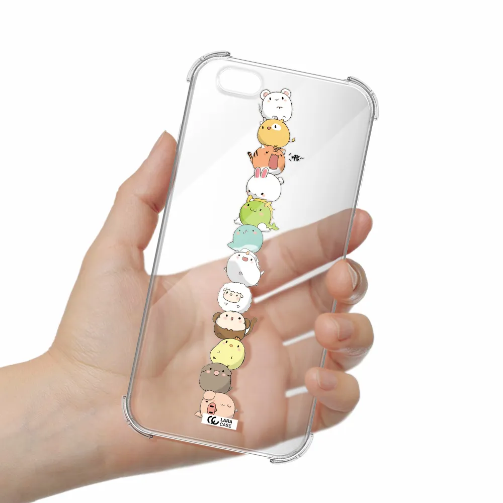 a stack of cartoon animals Apple iPhone 6 s plus Clear PC Case