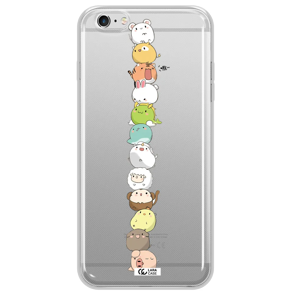 a stack of cartoon animals Apple iPhone 6 s plus Clear TPU Case