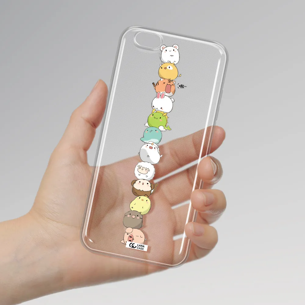 a stack of cartoon animals Apple iPhone 6 s plus Clear TPU Case