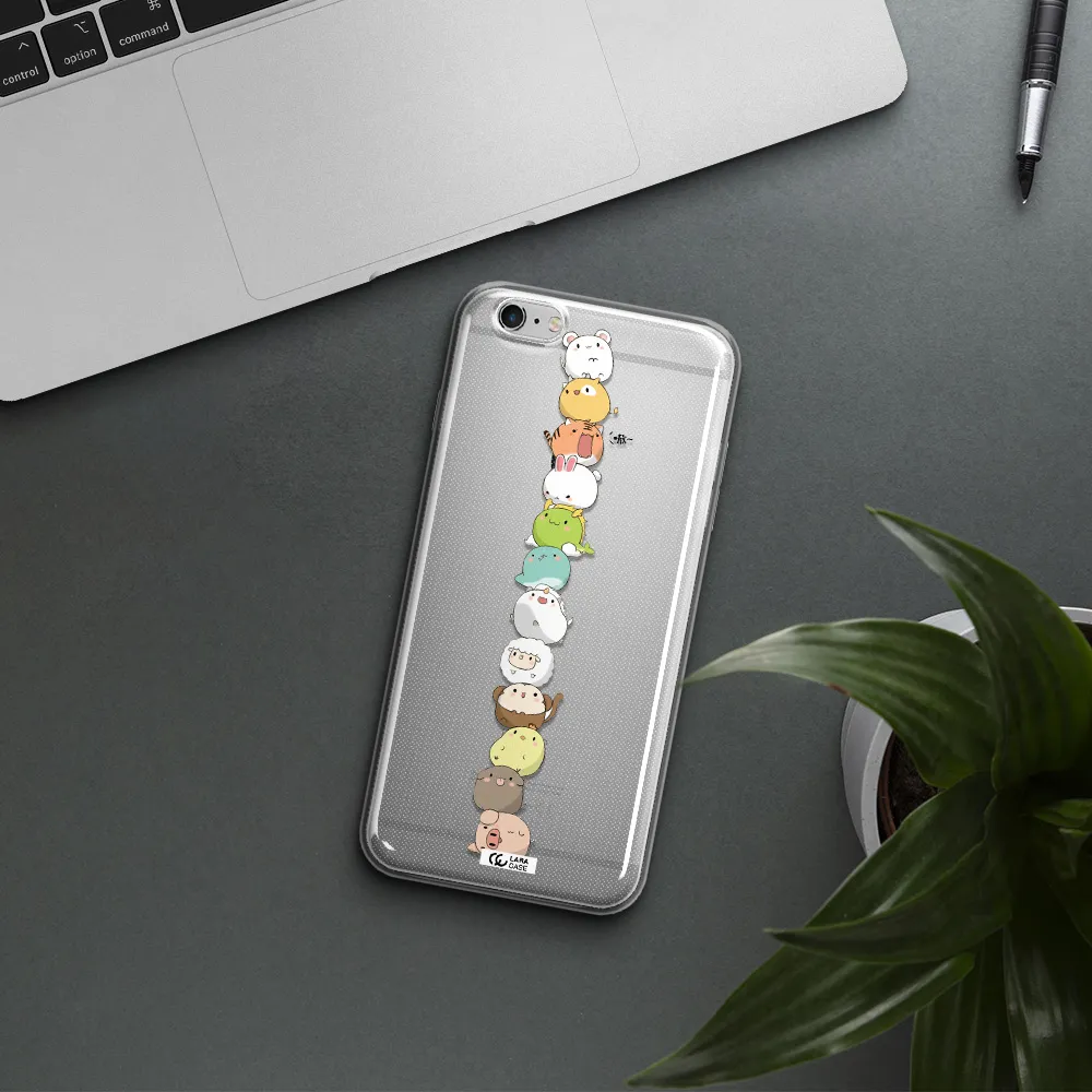 a stack of cartoon animals Apple iPhone 6 s plus Clear TPU Case
