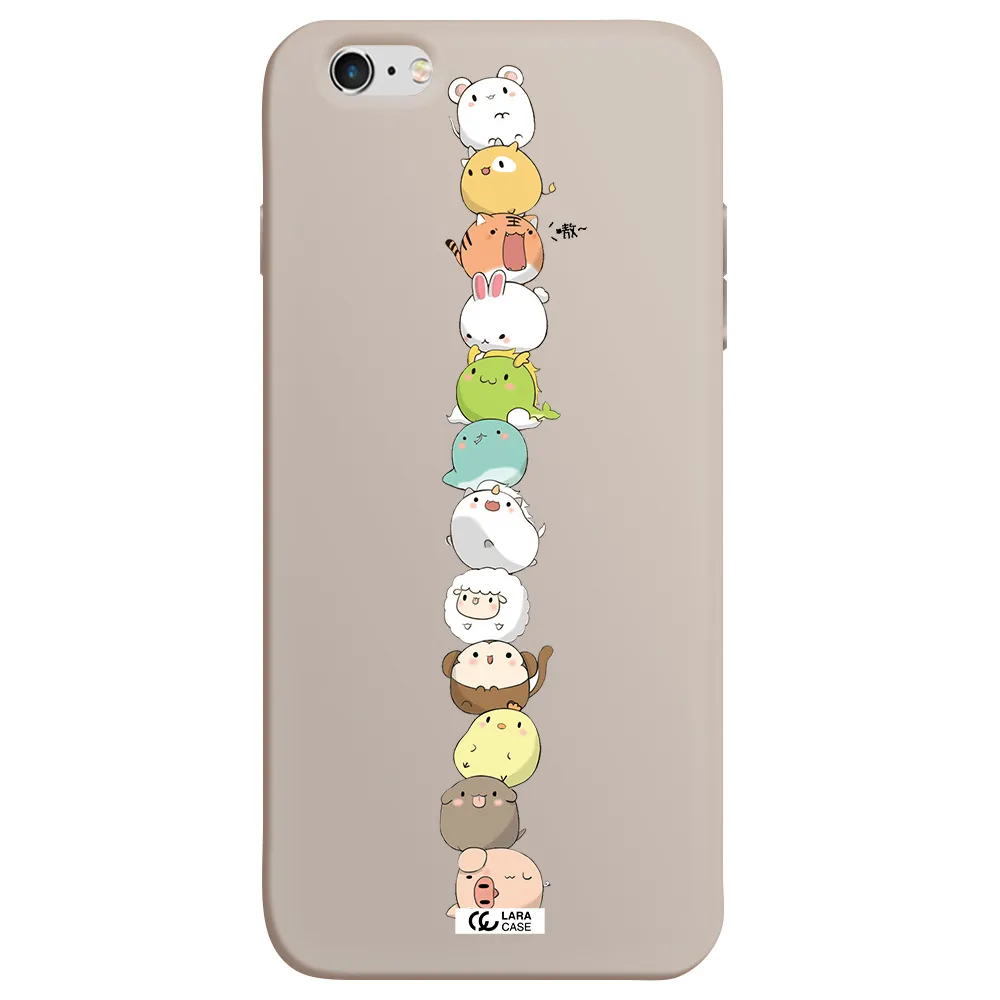 a stack of cartoon animals Apple iPhone 6 s plus Silicone Stone Case