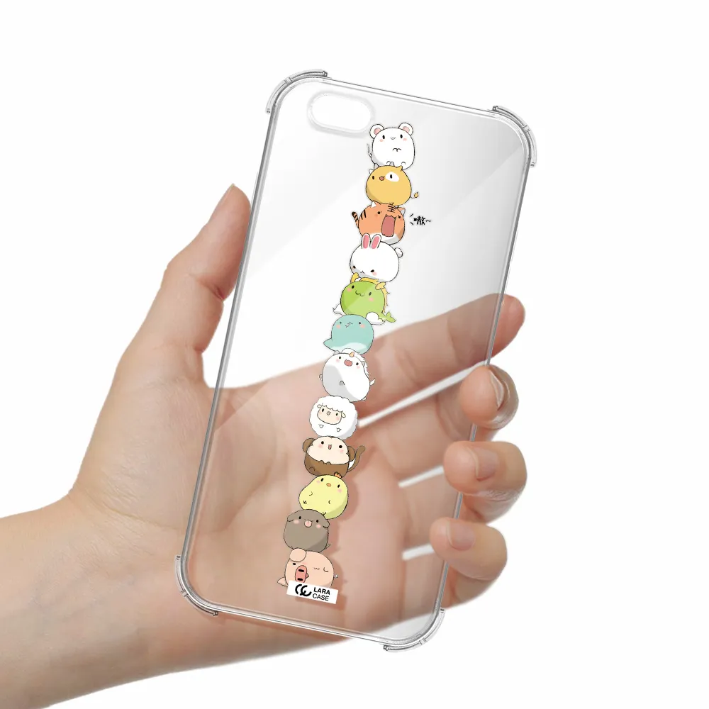 a stack of cartoon animals Apple iPhone 6S Clear PC Case
