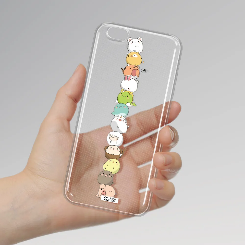 a stack of cartoon animals Apple iPhone 6S Clear TPU Case