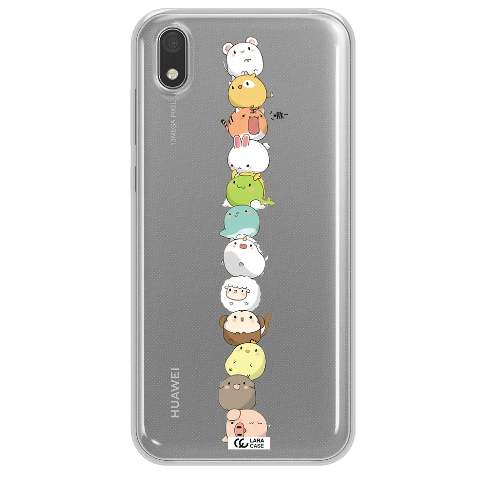 a stack of cartoon animals Huawei Honor 8S Clear TPU Case