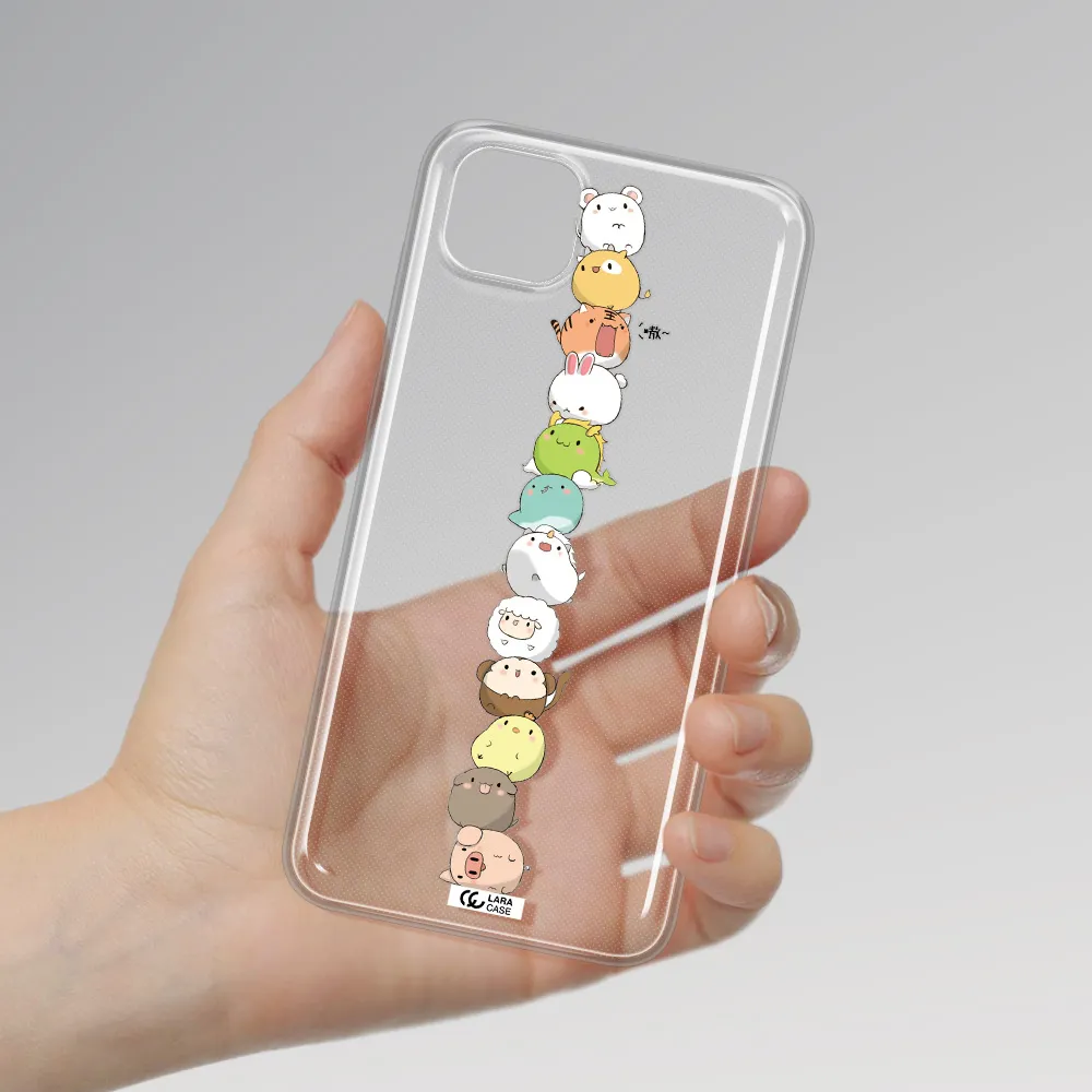 a stack of cartoon animals Huawei Honor 9S Clear TPU Case