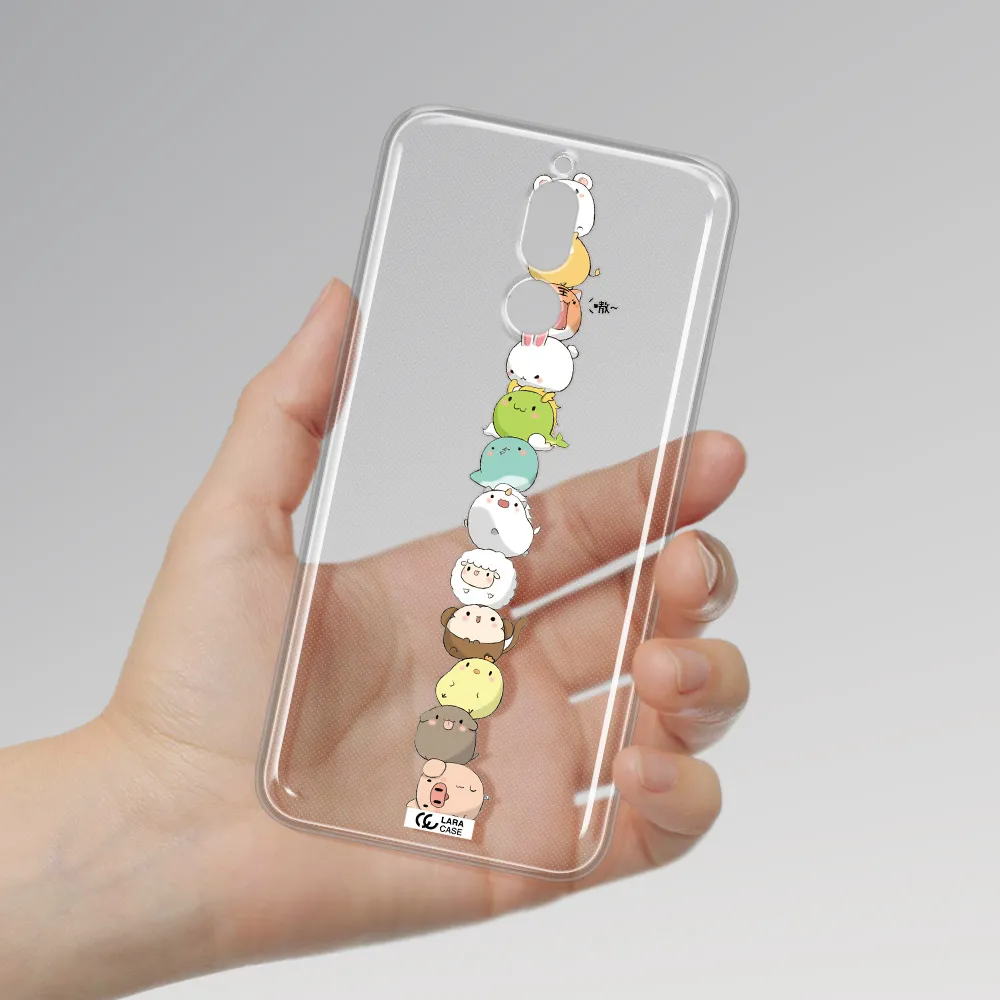 a stack of cartoon animals Huawei Mate 10 Lite Clear TPU Case
