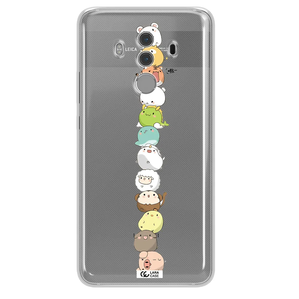 a stack of cartoon animals Huawei Mate 10 Pro Clear TPU Case
