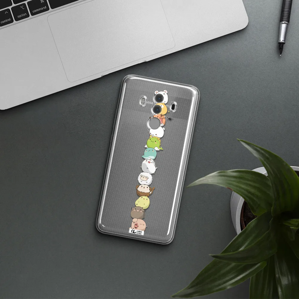 a stack of cartoon animals Huawei Mate 10 Pro Clear TPU Case