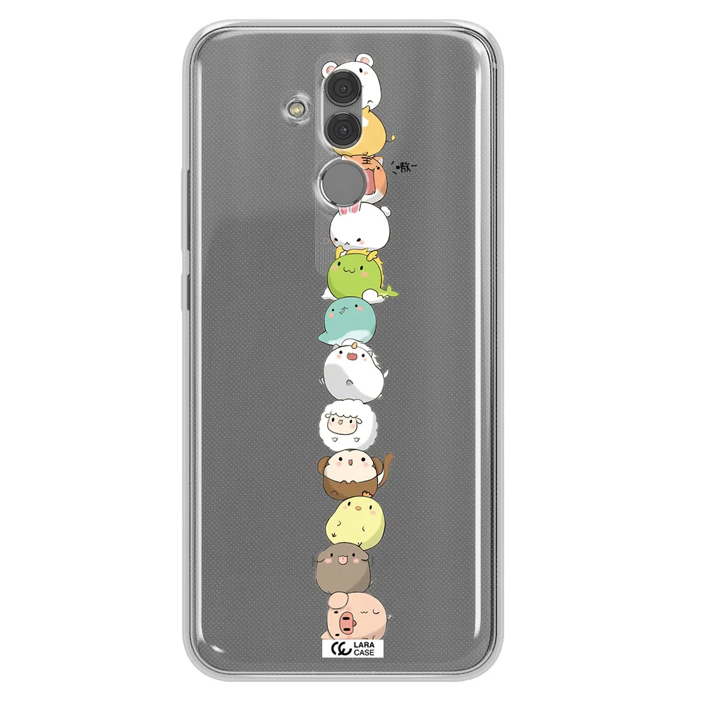 a stack of cartoon animals Huawei Mate 20 Lite Clear TPU Case