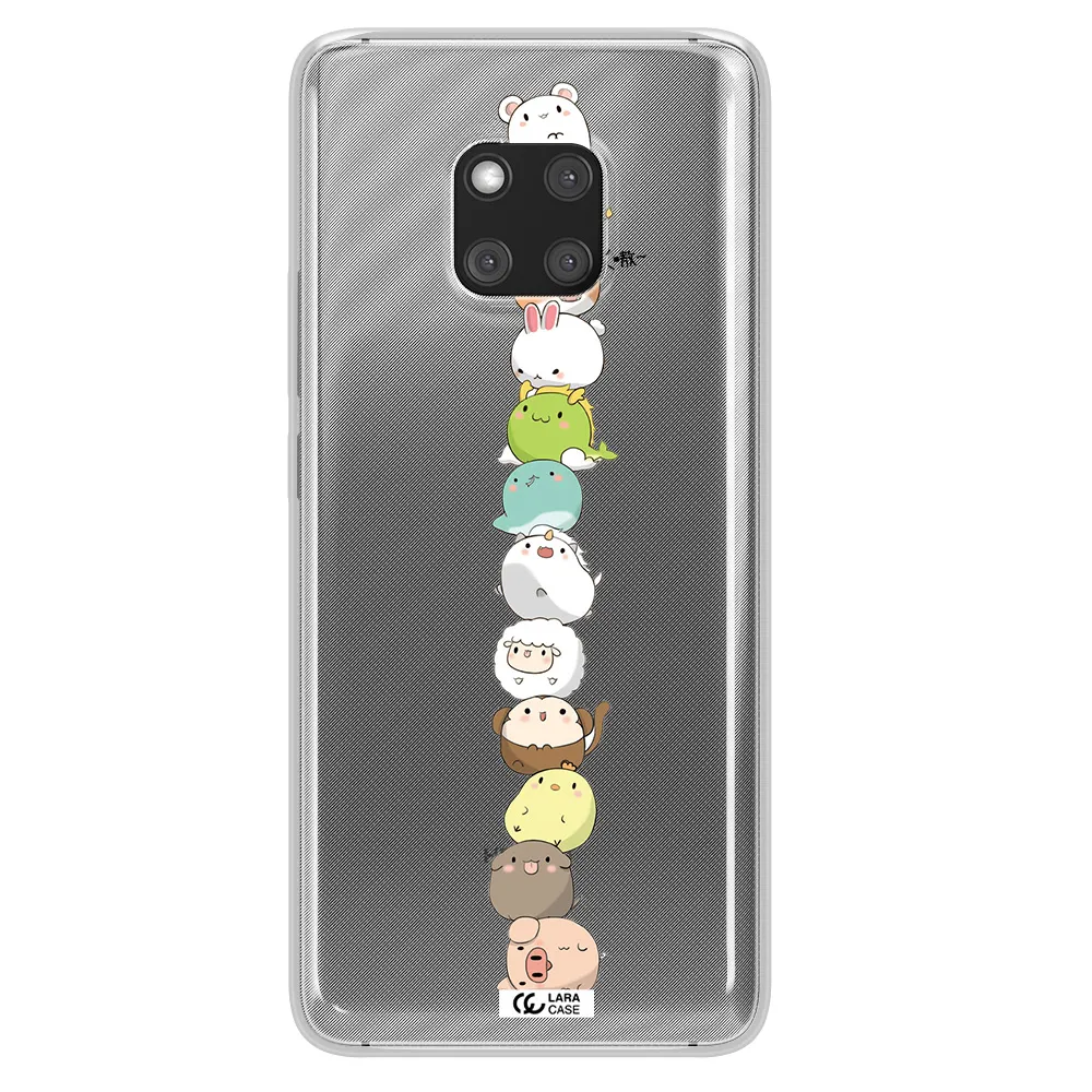 a stack of cartoon animals Huawei Mate 20 Pro Clear TPU Case
