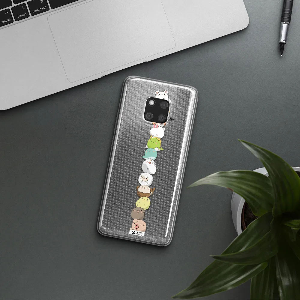 a stack of cartoon animals Huawei Mate 20 Pro Clear TPU Case