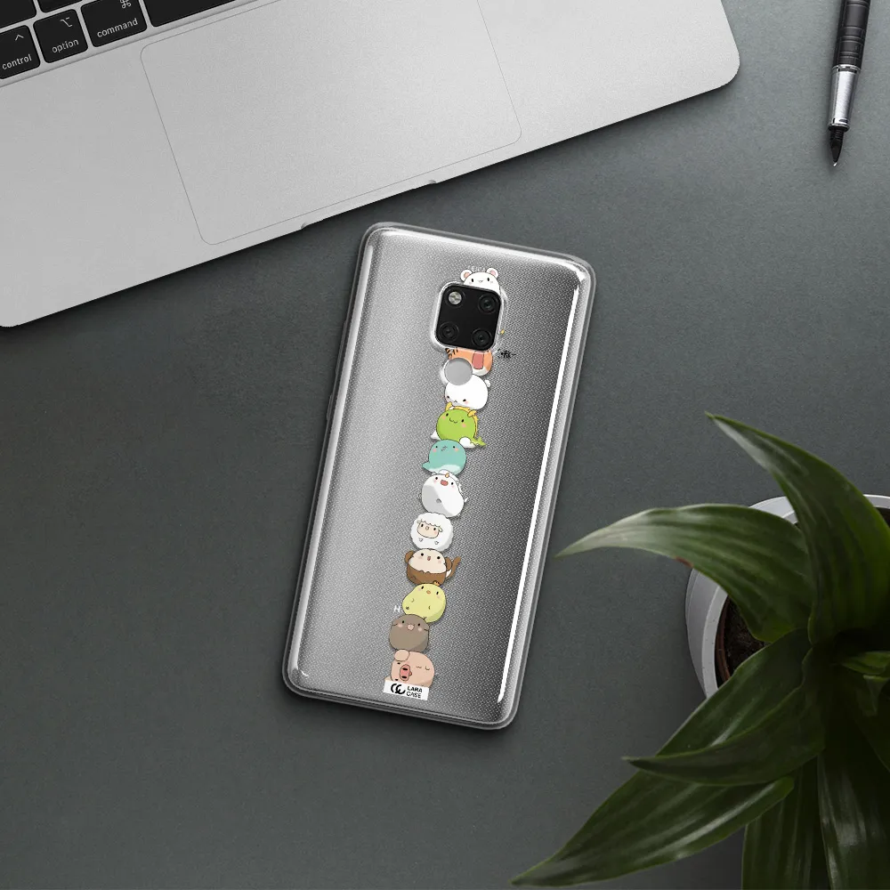 a stack of cartoon animals Huawei Mate 20X Clear TPU Case