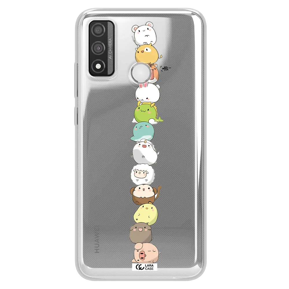 a stack of cartoon animals Huawei P Smart 2020 Clear TPU Case