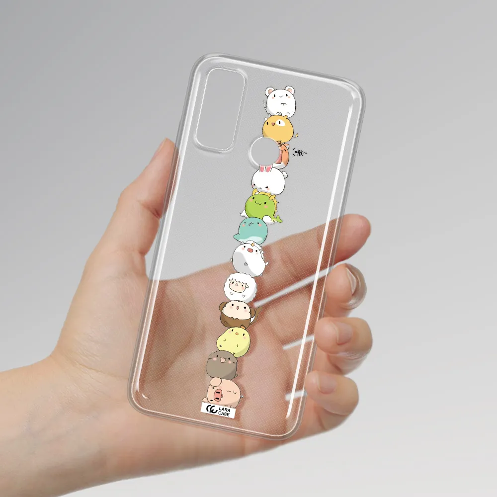 a stack of cartoon animals Huawei P Smart 2020 Clear TPU Case