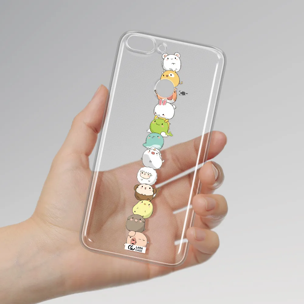a stack of cartoon animals Huawei P Smart Clear TPU Case