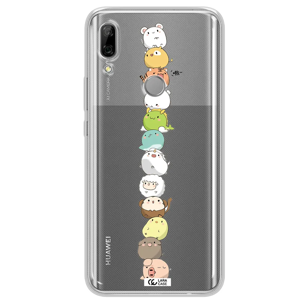 a stack of cartoon animals Huawei P Smart Z Clear TPU Case