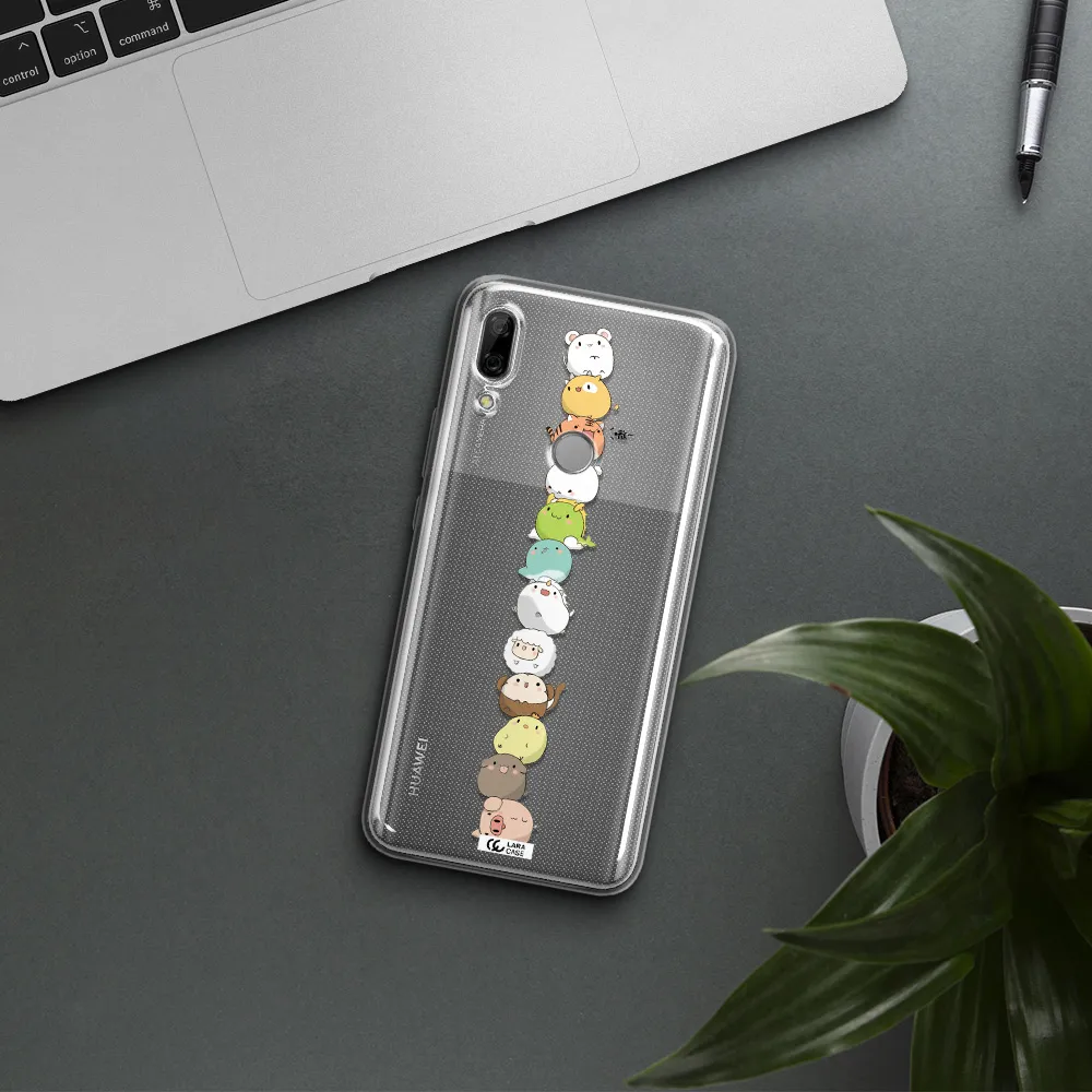 a stack of cartoon animals Huawei P Smart Z Clear TPU Case