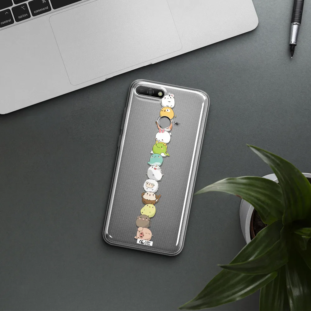 a stack of cartoon animals Huawei Y6 Prime 2018 Clear TPU Case
