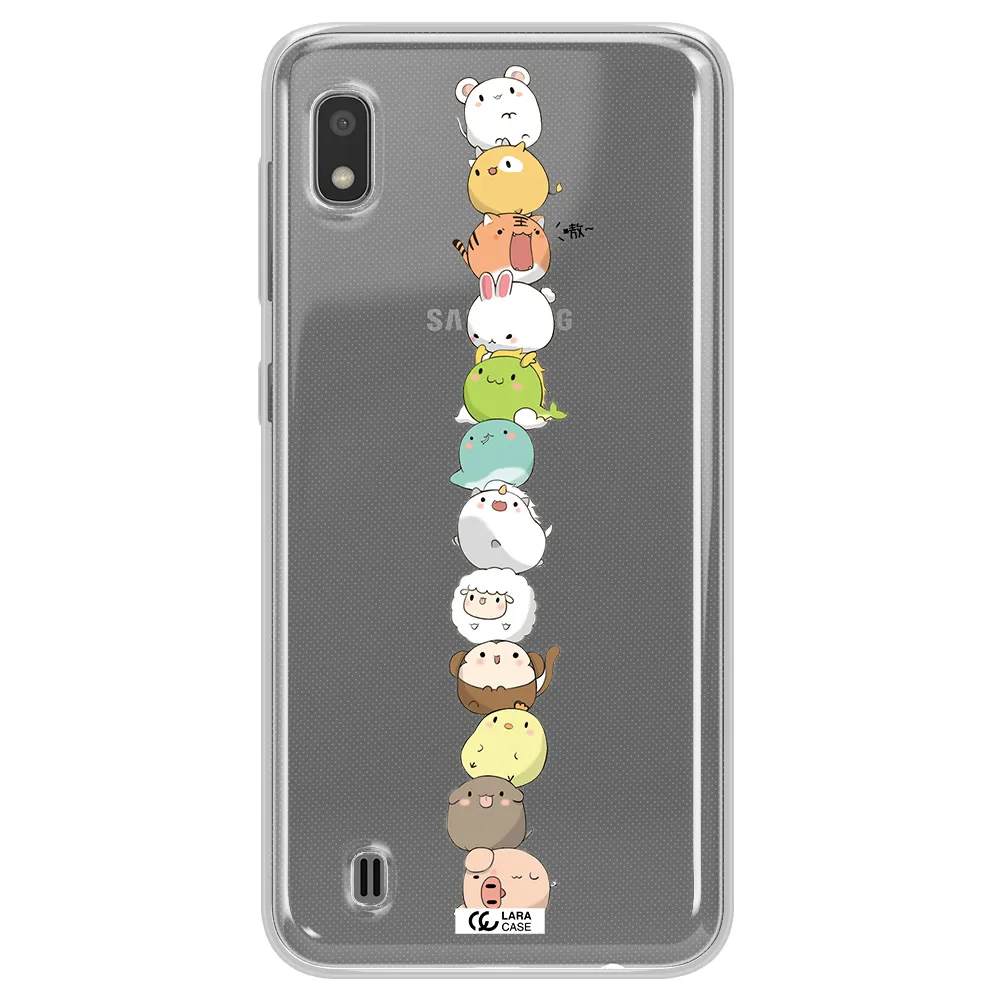 a stack of cartoon animals Samsung A10 Clear TPU Case