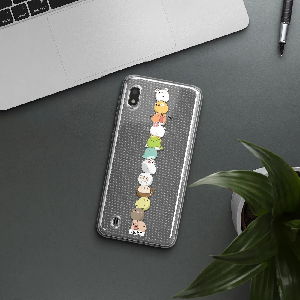 a stack of cartoon animals Samsung A10 Clear TPU Case