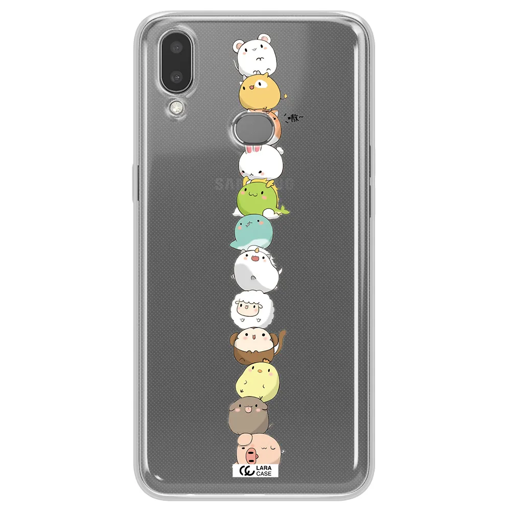 a stack of cartoon animals Samsung A10S Clear TPU Case