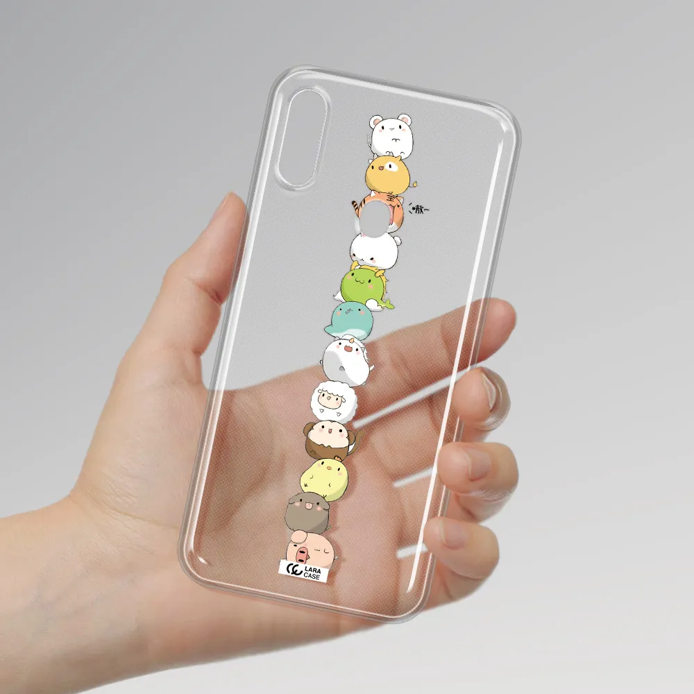 a stack of cartoon animals Samsung A11 Clear TPU Case