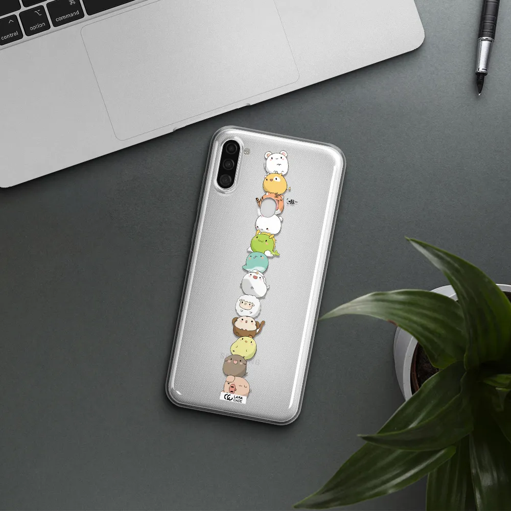 a stack of cartoon animals Samsung A11 Clear TPU Case