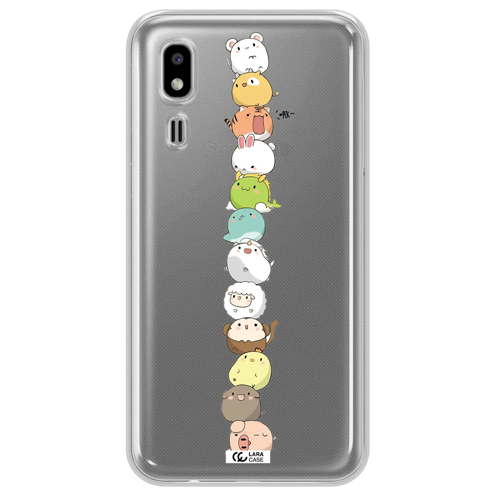 a stack of cartoon animals Samsung A2 Core Clear TPU Case