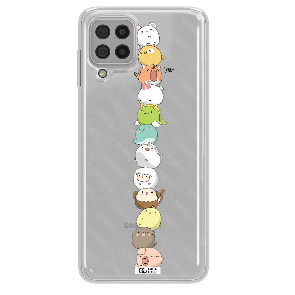 a stack of cartoon animals Samsung A22 4g Clear TPU Case