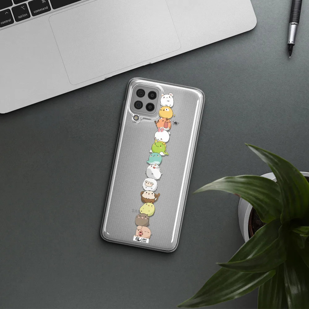 a stack of cartoon animals Samsung A22 4g Clear TPU Case