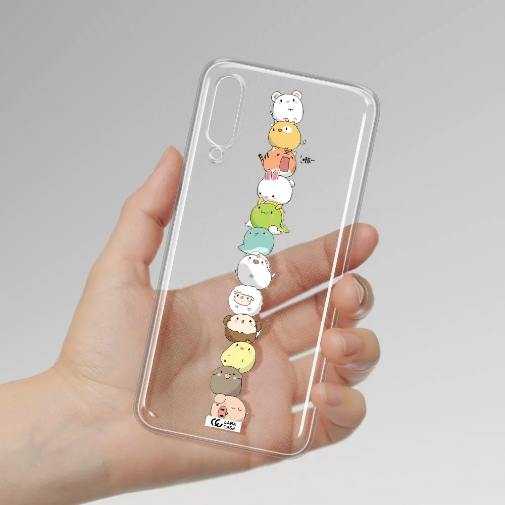 a stack of cartoon animals Samsung A30S Clear TPU Case