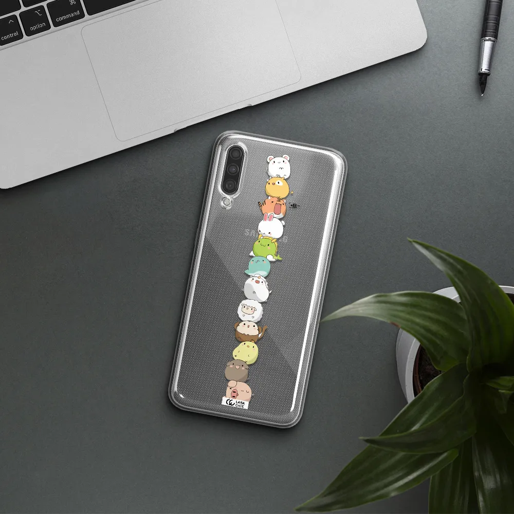 a stack of cartoon animals Samsung A30S Clear TPU Case