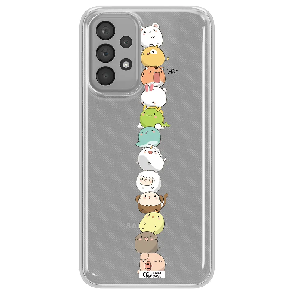 a stack of cartoon animals Samsung A33 Clear TPU Case