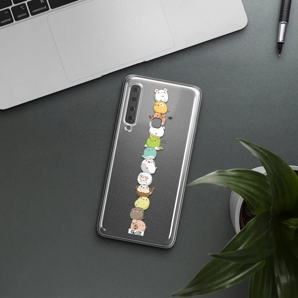 a stack of cartoon animals Samsung A9 2018 Clear TPU Case