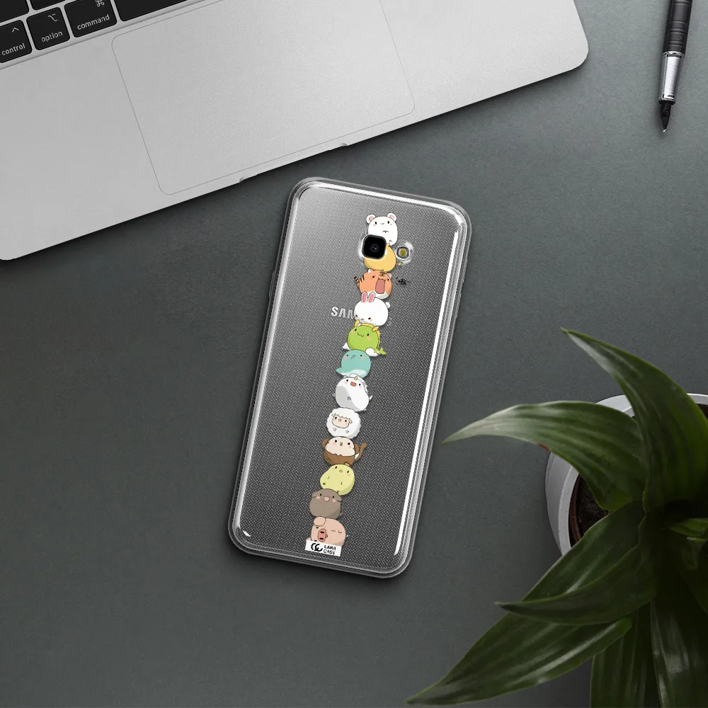 a stack of cartoon animals Samsung J4 Plus Clear TPU Case