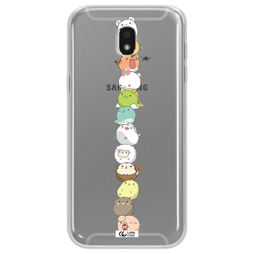 a stack of cartoon animals Samsung J5 2017 Clear TPU Case