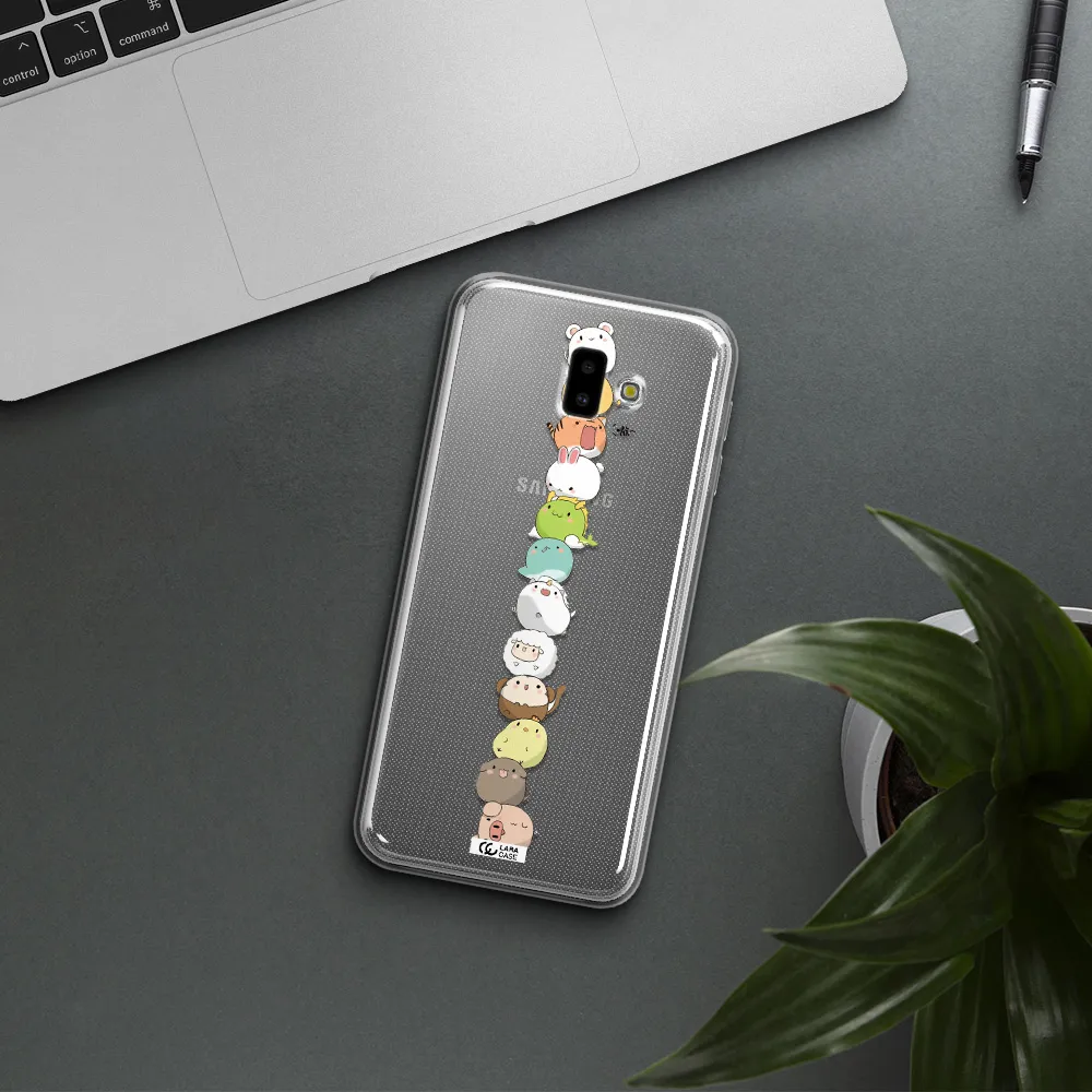 a stack of cartoon animals Samsung J6 Plus Clear TPU Case