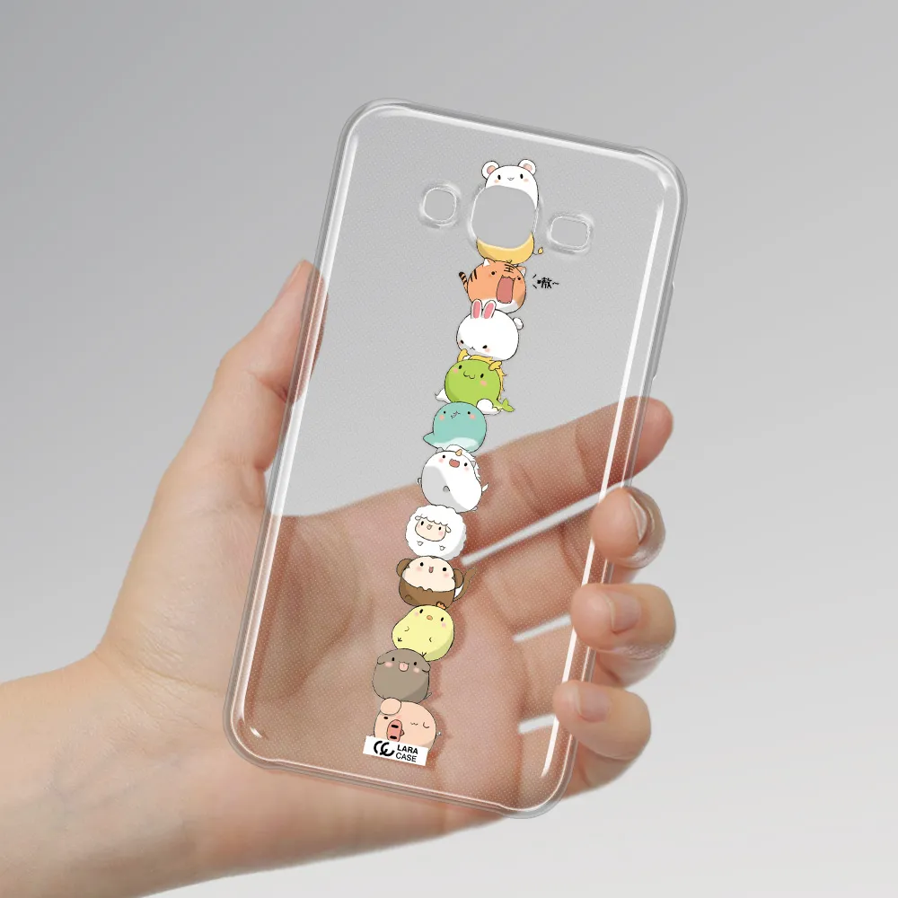 a stack of cartoon animals Samsung J7 2015 Clear TPU Case