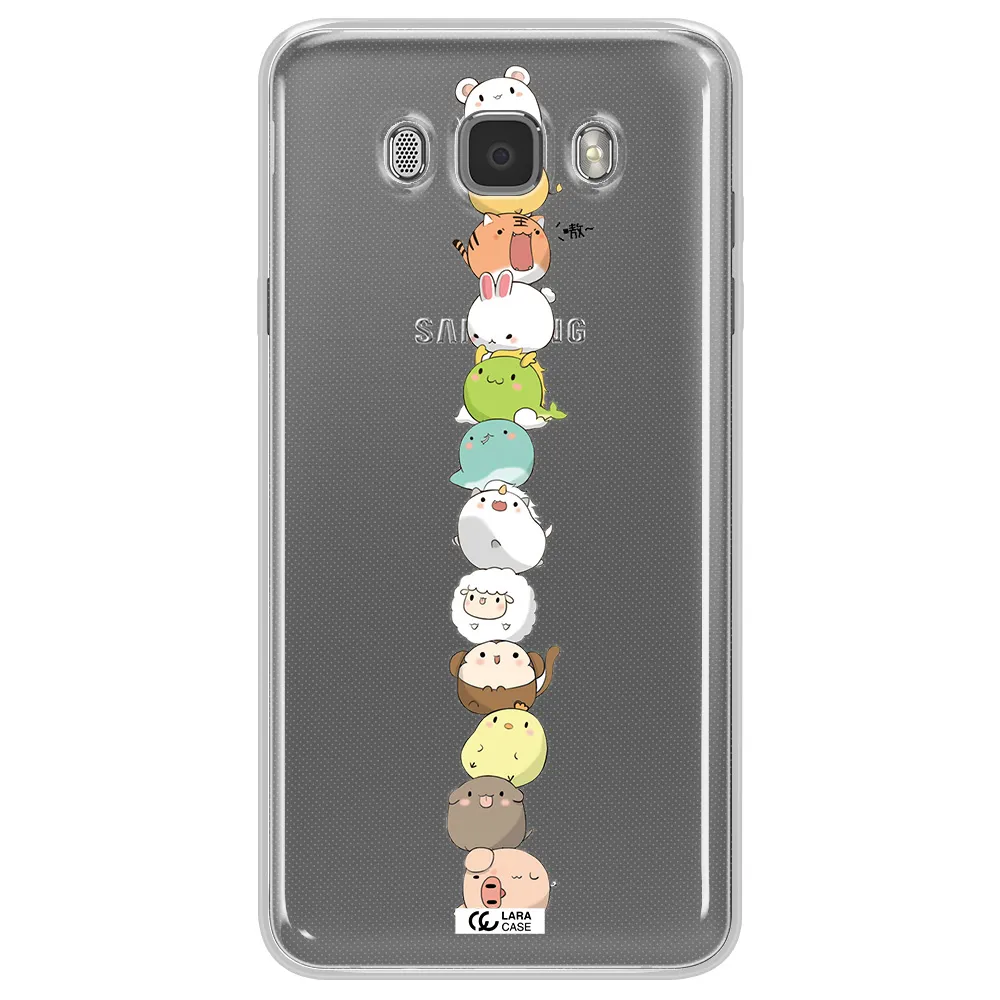 a stack of cartoon animals Samsung J7 2016 Clear TPU Case