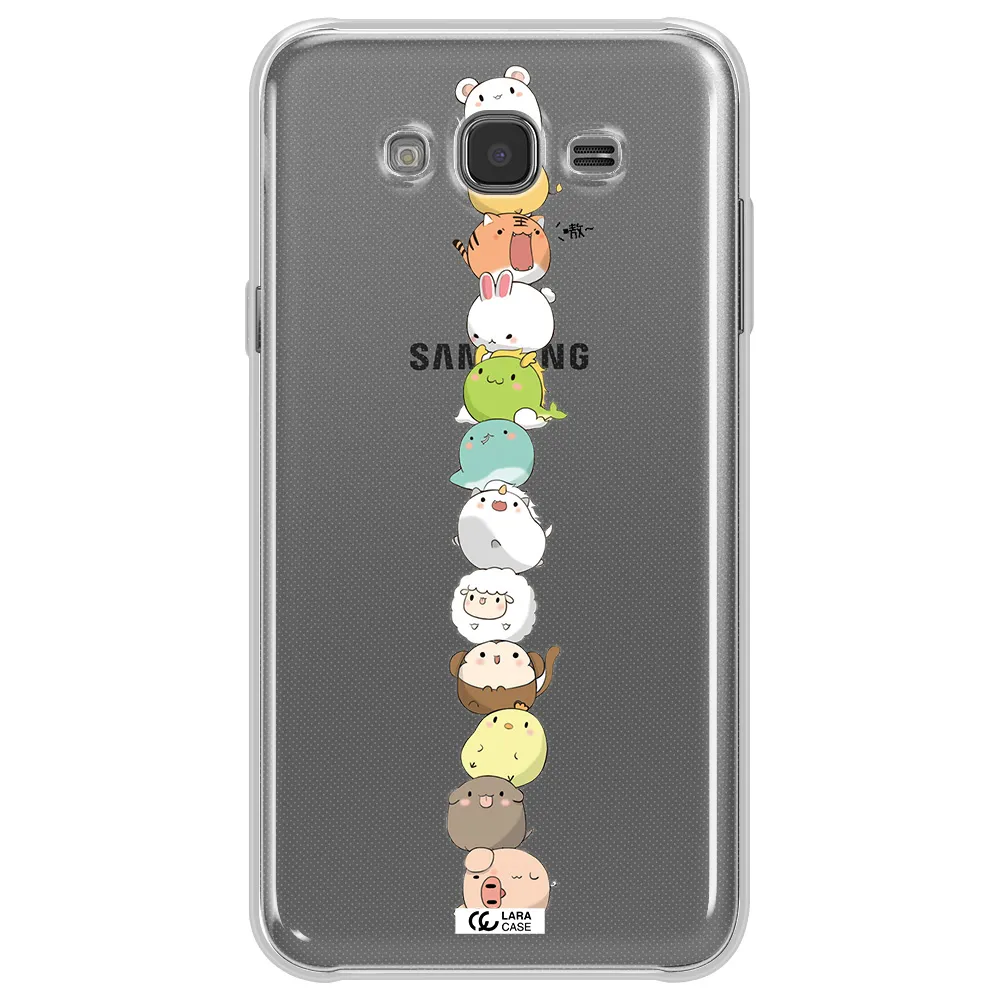 a stack of cartoon animals Samsung J7 Core Clear TPU Case