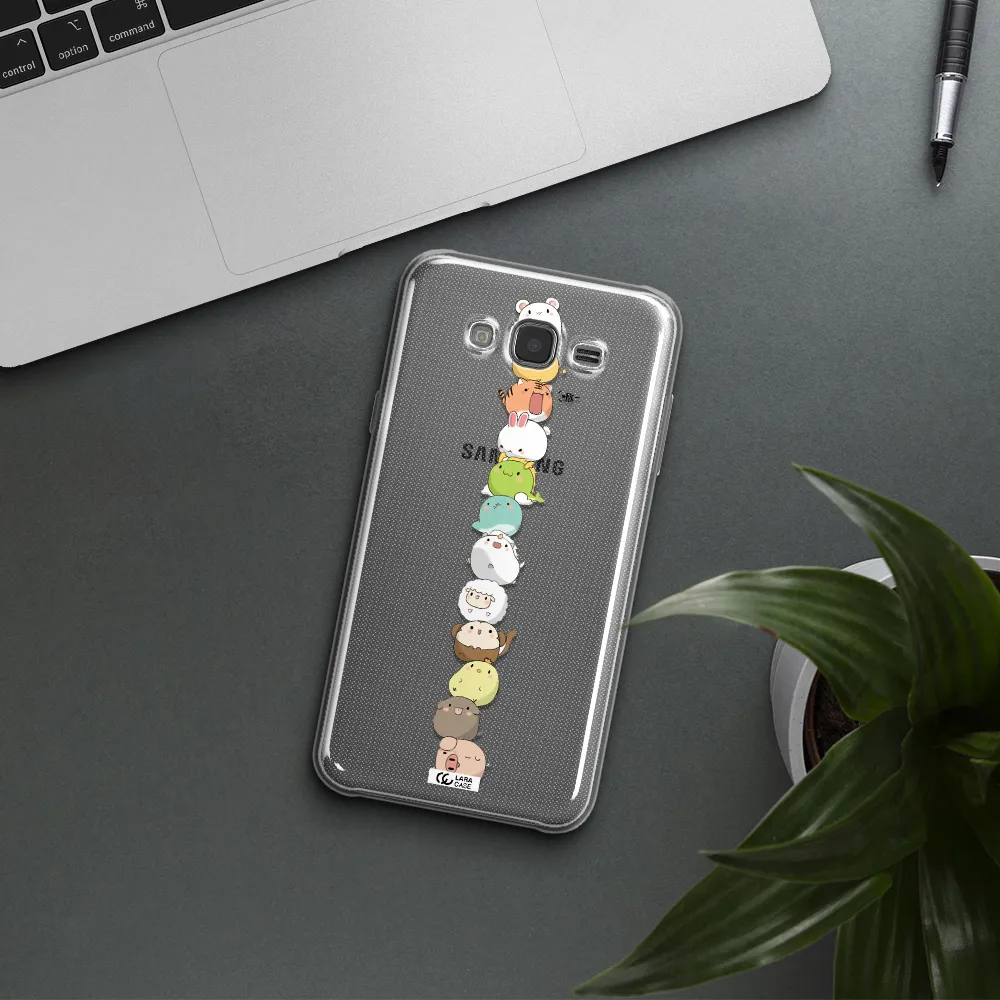 a stack of cartoon animals Samsung J7 Core Clear TPU Case