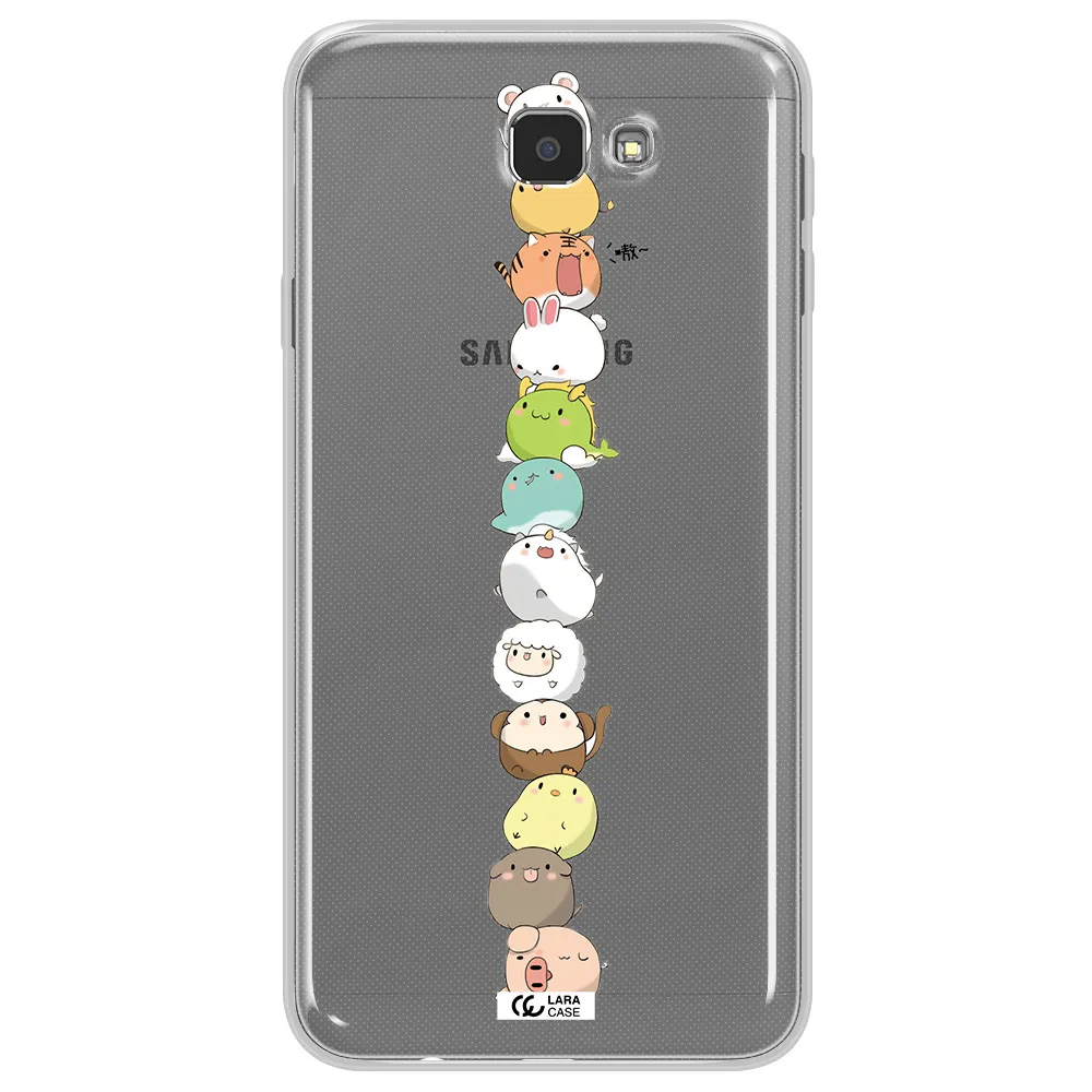 a stack of cartoon animals Samsung J7 Prim Clear TPU Case