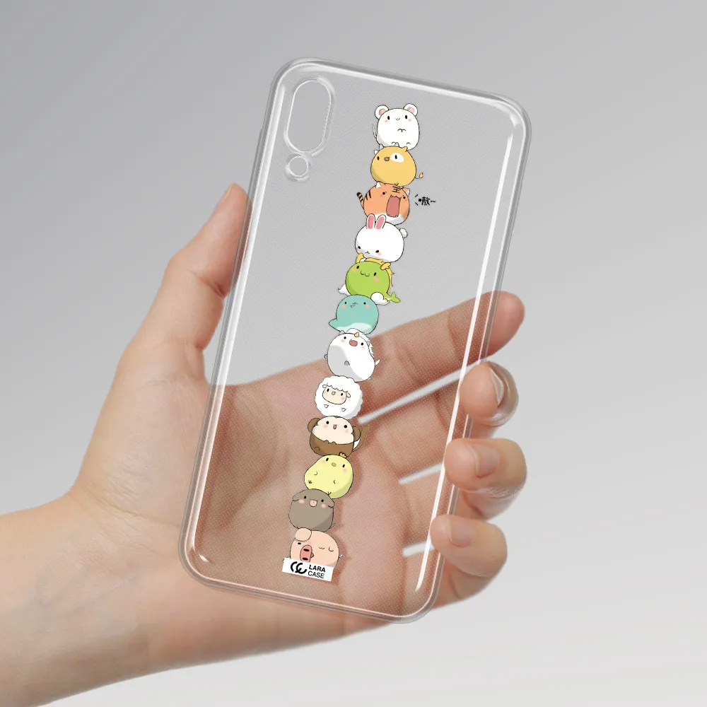 a stack of cartoon animals Samsung M10 Clear TPU Case