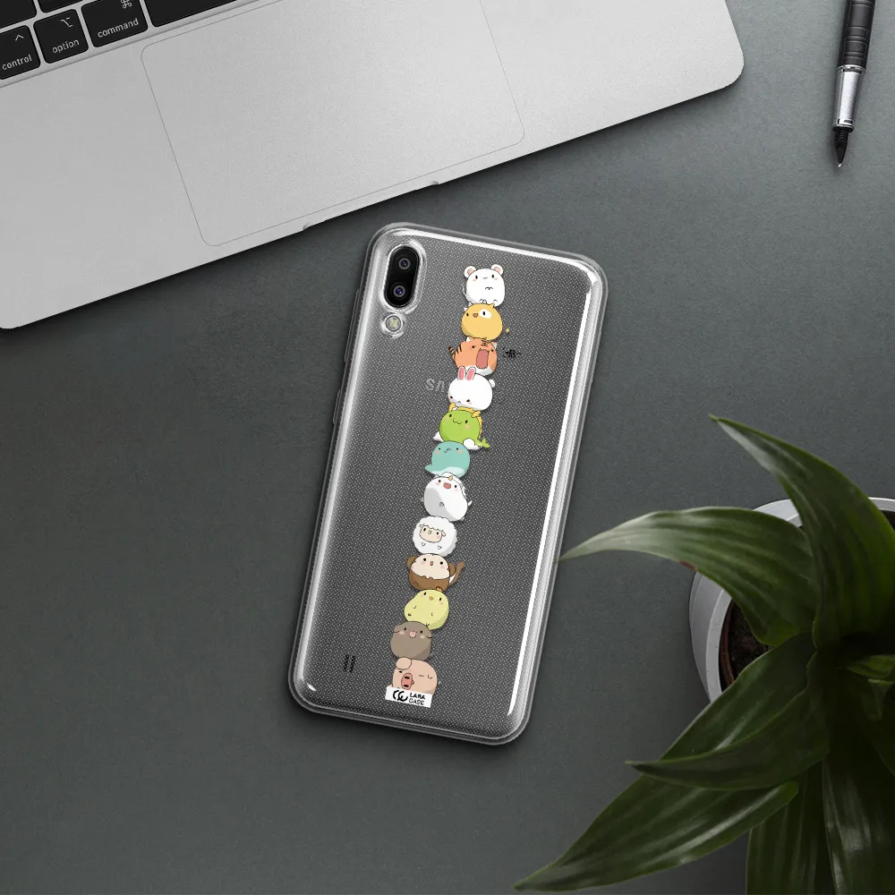 a stack of cartoon animals Samsung M10 Clear TPU Case