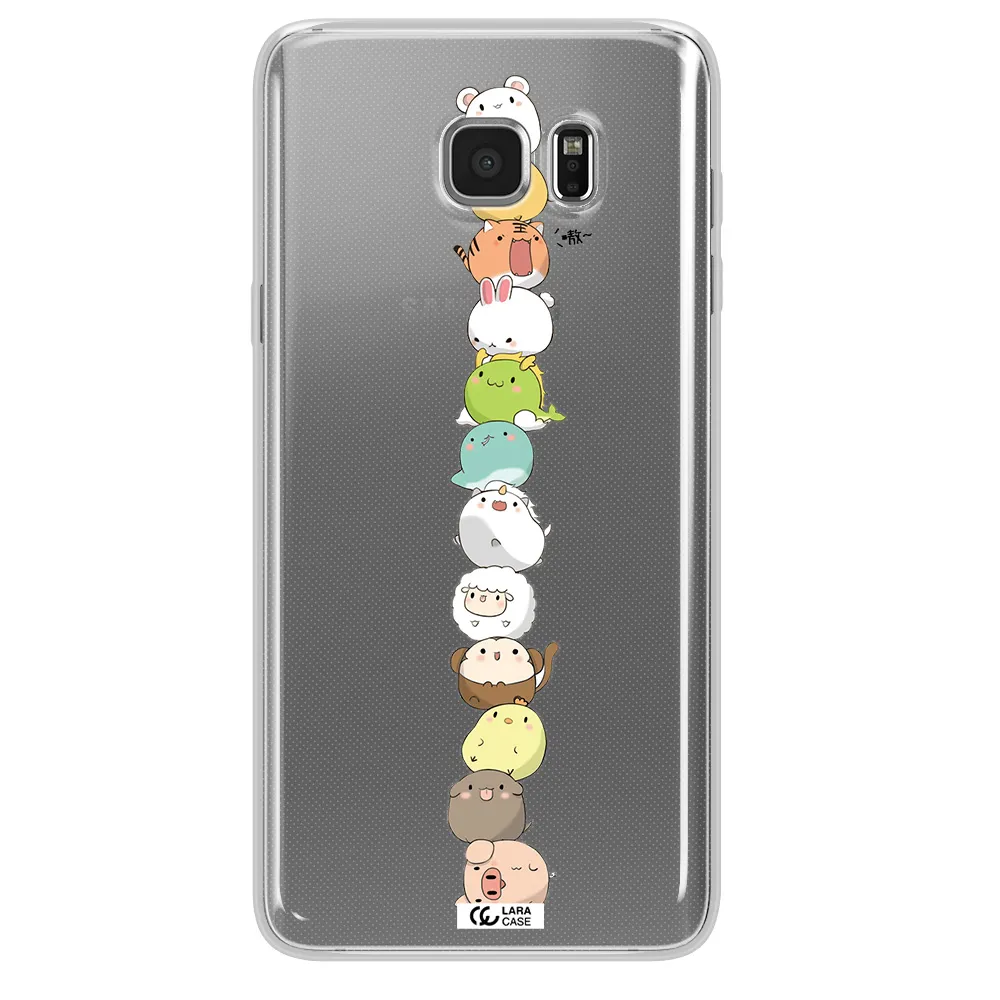 a stack of cartoon animals Samsung Note 5 Clear TPU Case