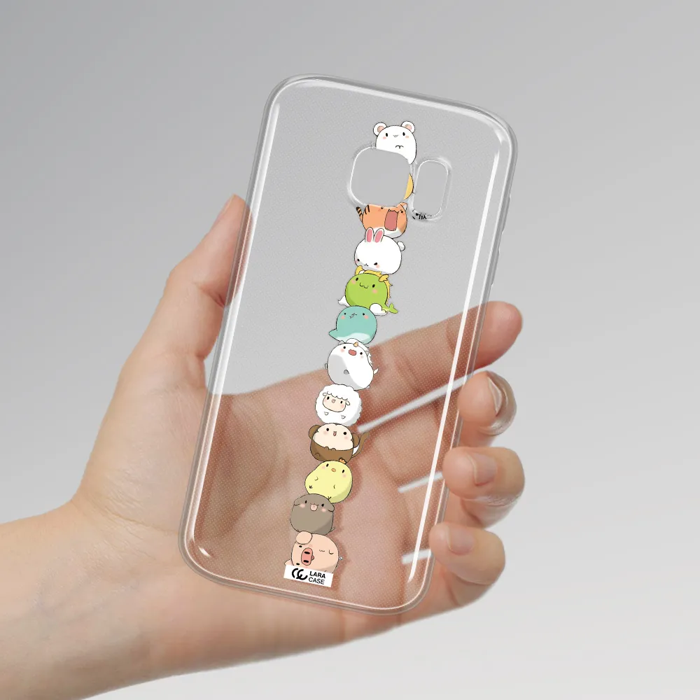 a stack of cartoon animals Samsung S 7 Clear TPU Case