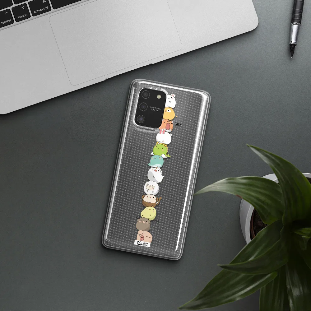 a stack of cartoon animals Samsung S10 Lite Clear TPU Case