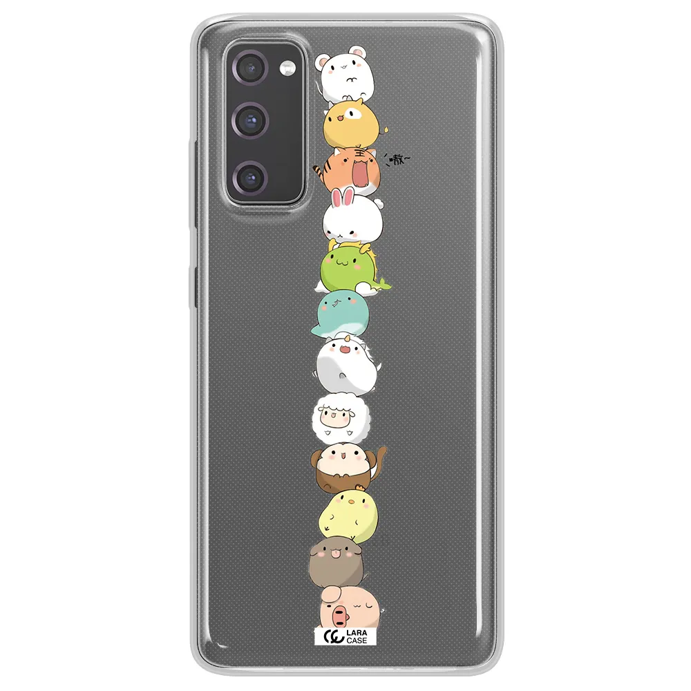 a stack of cartoon animals Samsung S20 Fe Clear TPU Case